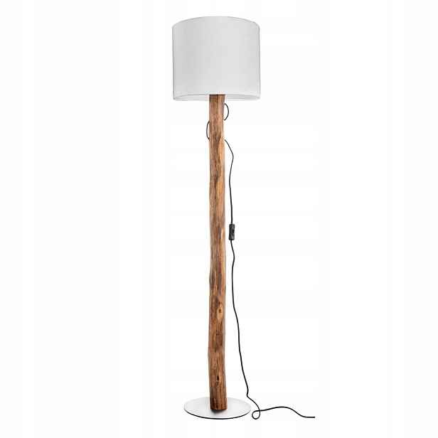 Bílá stojací lampa Norin s měkkým světlem do obývacího pokoje Globo