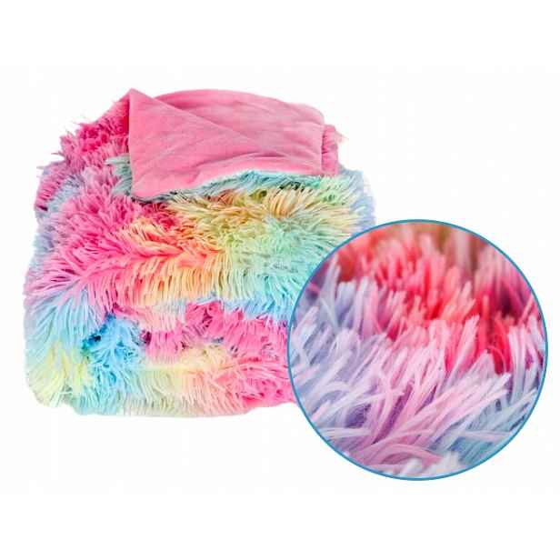 Marková Příjemná Teplá Měkká Deka 130x170 Duhová Kožíšek Fleece