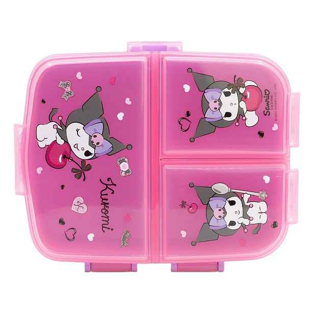 Růžový plastový dětský svačinový box Kuromi – STOR