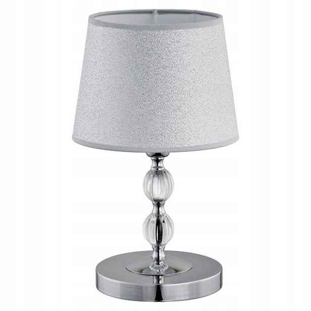 Stolní lampa glamour chrom stříbrná s stínidlem do ložnice obývacího pokoje 32 cm Alfa