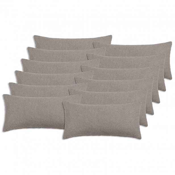 vidaXL Povlak na polštář 12 pcs HEERLEN Světle šedá 40 x 80 cm Bouclé