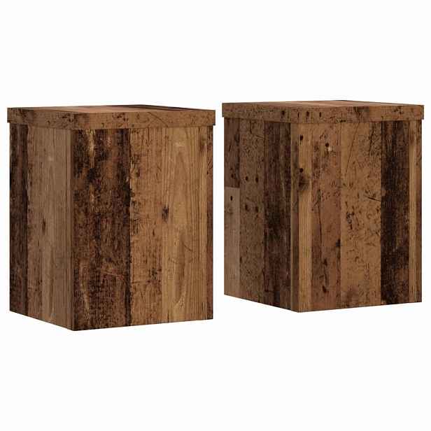 vidaXL Stojan na rostliny 2 ks Staré dřevo 15 x 15 x 20 cm