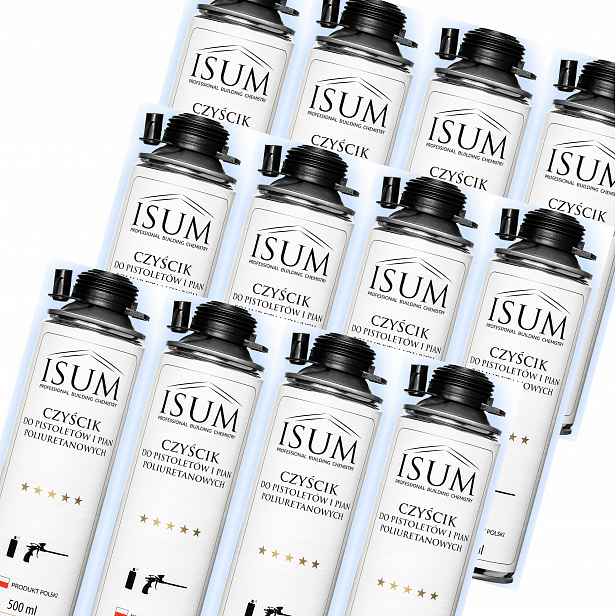 12 x Isum Čistič polyuretanové pěny Odstraňovač Pistole 500ML