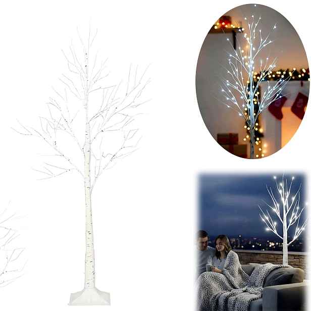Bříza Led 150 cm 72LED barva studená vánoční stromek dekorace na Vánoce