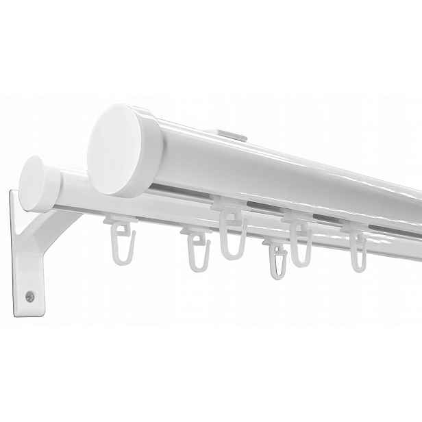 Garnýž Aluminiový 28+20mm Bílý 150cm Luna špendlíky