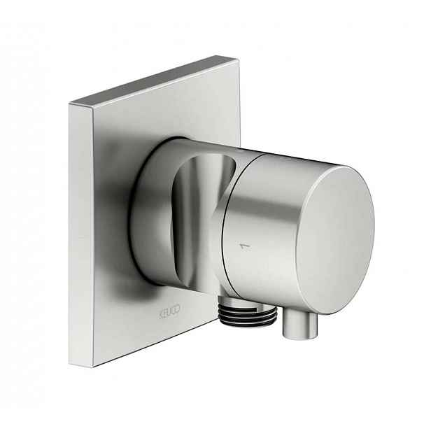 Keuco IXMO Comfort - Uzavírací a přepínací ventil pod omítku, pro 2 spotřebiče, s připojením a držákem sprchy, nerez 59557061202