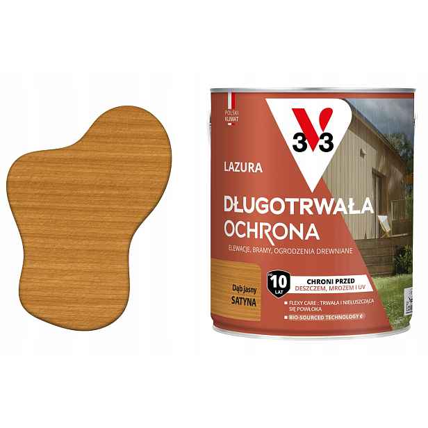 Lazura 10 let ochrany dub světlý satén 2.5 l V33