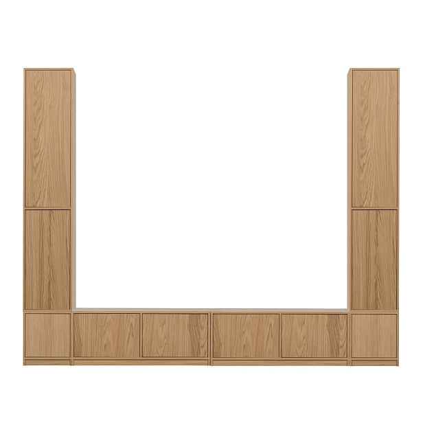 TV sestava v dekoru dubu v přírodní barvě 300x243 cm Modulair – vtwonen