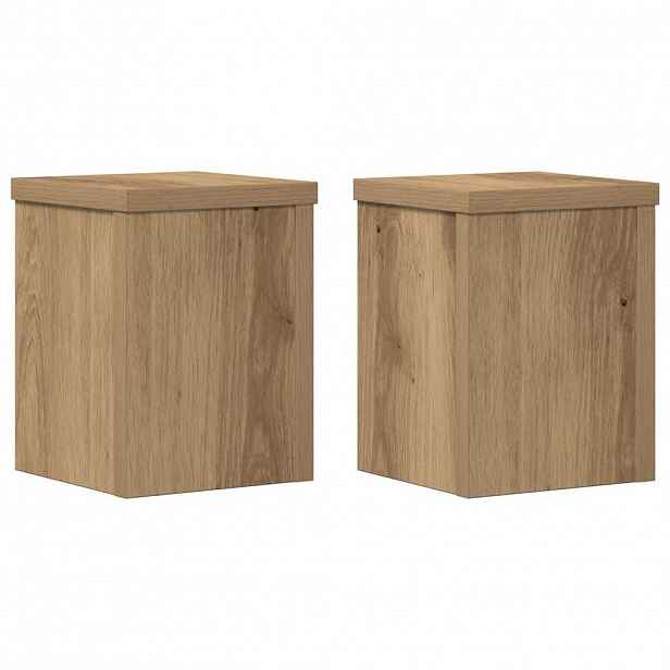 vidaXL Stojan na rostliny 2 ks Dub 15 x 15 x 20 cm Kompozitní dřevo