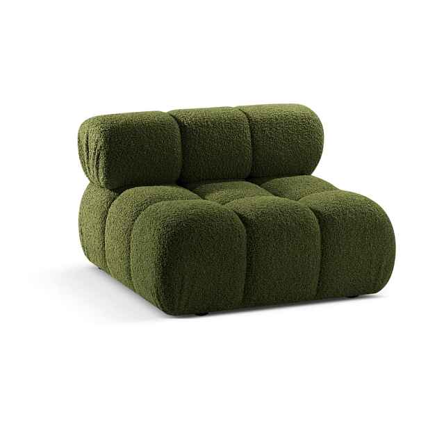 Zelený modul pohovky z textilie bouclé (středový díl) Bellis – Micadoni Home