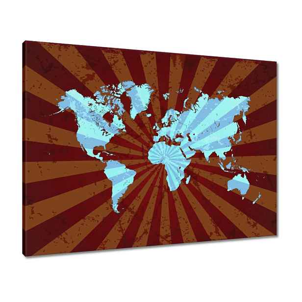 Obrazy 80x60 Modrá mapa světa