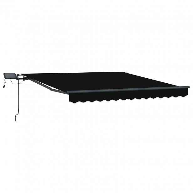 vidaXL Stahovací markýza Černá 300 x 250 cm Látka a hliník