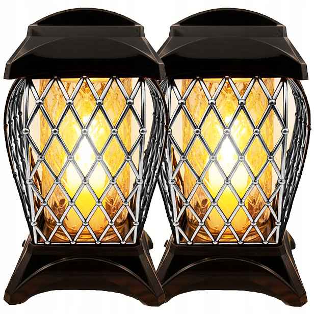 2 x Hřbitovní Svíčka Velký Skleněný Ozdobný Na Hrob Na Hřbitov Lampion Dekor Mřížka S