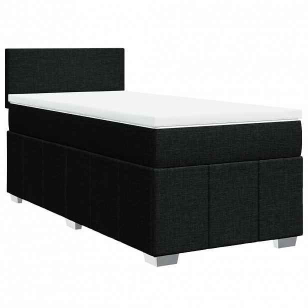 vidaXL Box spring postel s matrací černá 90x190 cm textil