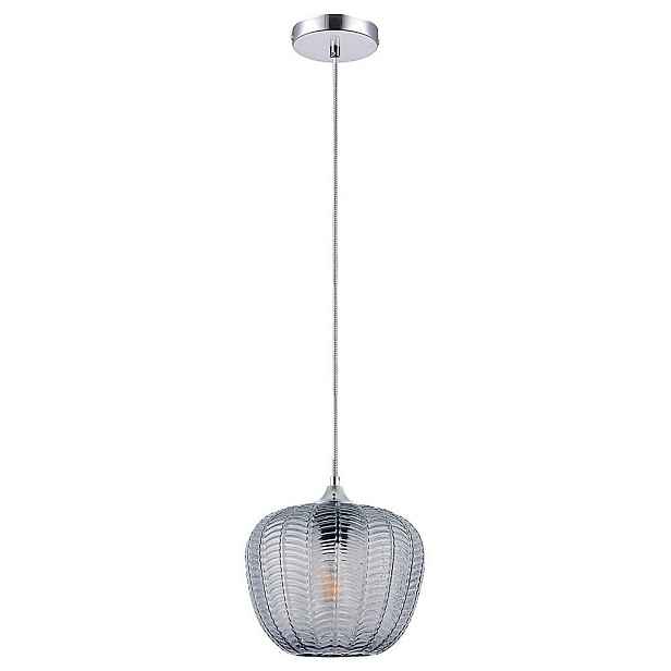 Chromová závěsná lampa Monet s měkkým leskem nad stolem Rabalux
