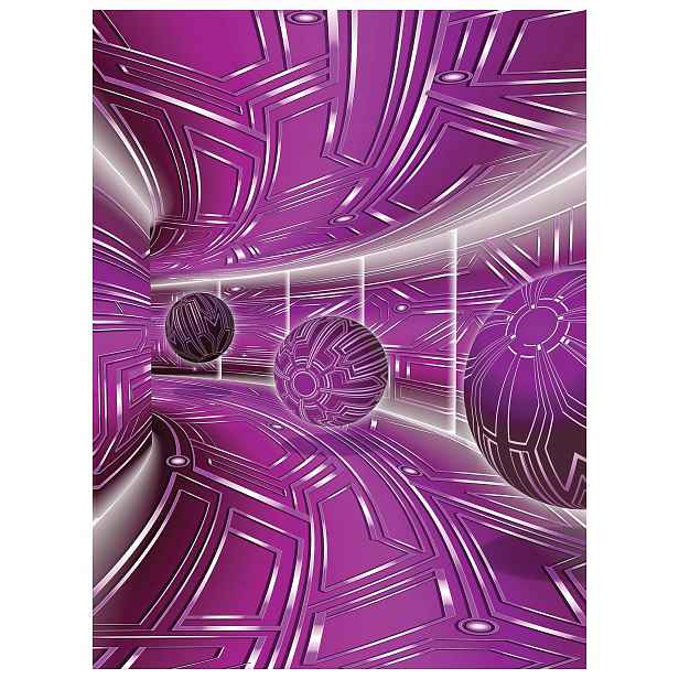 Fototapeta Fialový tunel Geometrie Stěny Efekt 3D 206x275 lepidlo