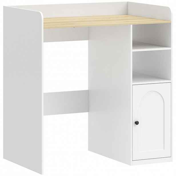 HOMCOM SKŘÍŇKA na pračku z MDF, bílá a přírodní
