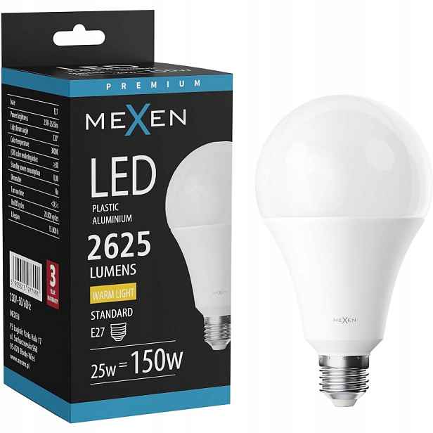 Mexen Nova Led Žárovka E27 A95 25W Teplá Bílá 3000K 2625 LM