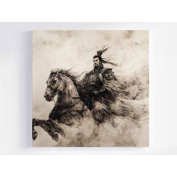 Obraz Na Plátně Canvas Japonsko Asie Bojovník Samuraj Hrdina Kůň 50x50
