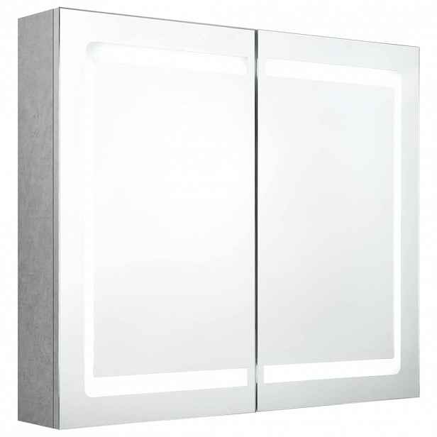 vidaXL LED koupelnová skříňka se zrcadlem betonově šedá 80x12x68 cm