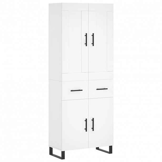 vidaXL Skříň highboard bílá 69,5 x 34 x 180 cm kompozitní dřevo
