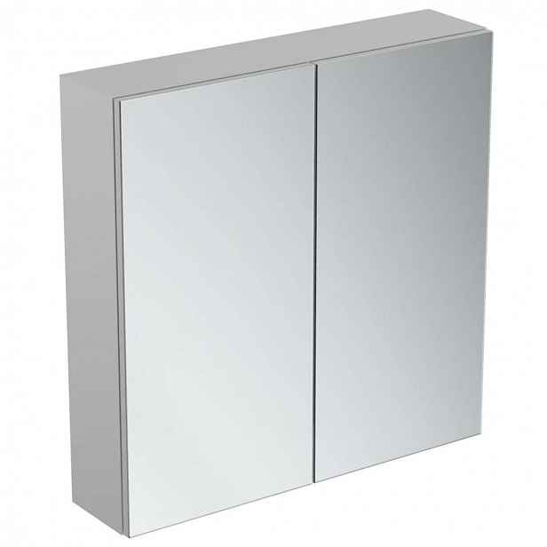 Ideal Standard Mirror&Light - Zrcadlová skříňka s LED osvětlením a zásuvkou, 70x70 cm, hliník T3439AL