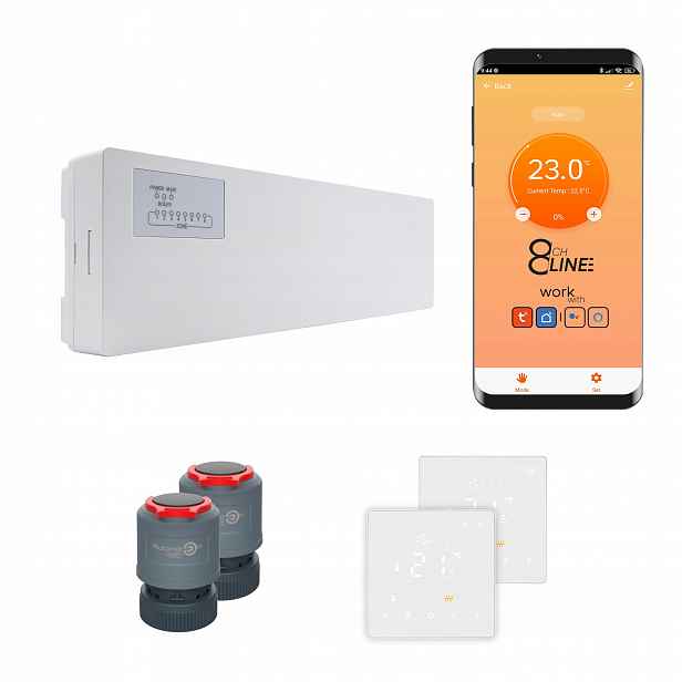 Přechodová sada pro podl. vytápění Line 2 pokoje termostaty PRO3 WiFi bílé
