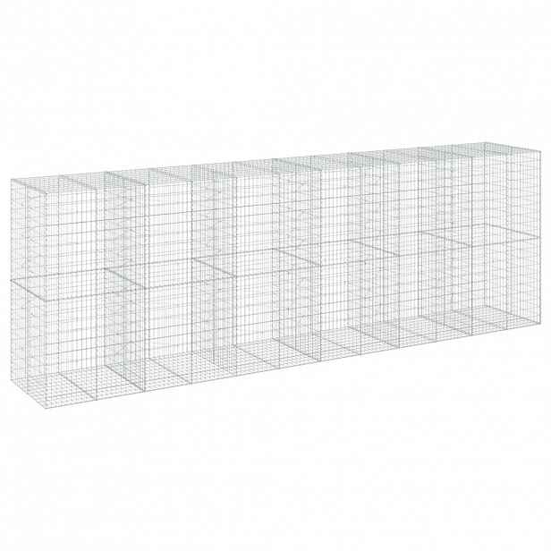 vidaXL Gabionový koš s víkem 600 x 100 x 200 cm pozinkované železo