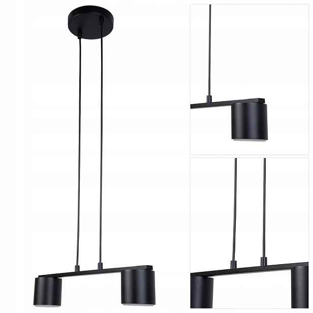 Závěsná, Mila černá, moderní vyřezávaná forma v obývacím pokoji Sigma Lighting
