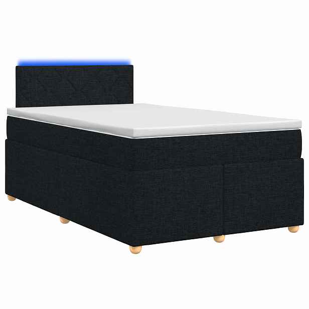 vidaXL Postel boxspring s matrací s čelo Černá 120 x 190 cm Textil