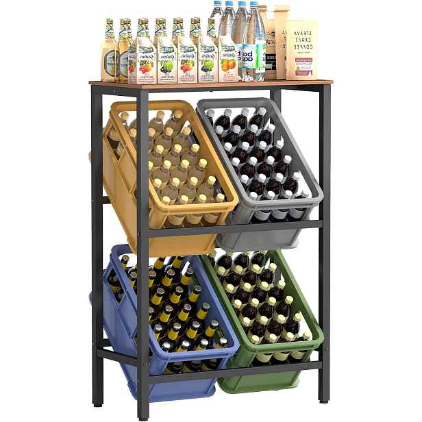 SONGMICS Kuchyňský regál na přepravky Jogin 70,4 cm černý/hnědý