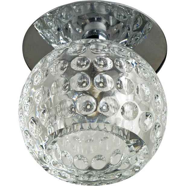 Stropní lampa SK-20 CH G4 chromový rám stropní. pevná křišťálová koule 20W G4