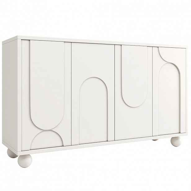 Urban Meuble SIDEBOARD 120 cm bílý se 2 dvířky a nastavitelnou policí v moderním designu