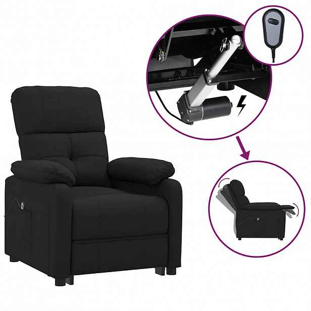 vidaXL Elektrické polohovací křeslo černé textil