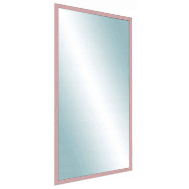 Zrcadlo v rámu 80x60 moderní, úzký růžový rám