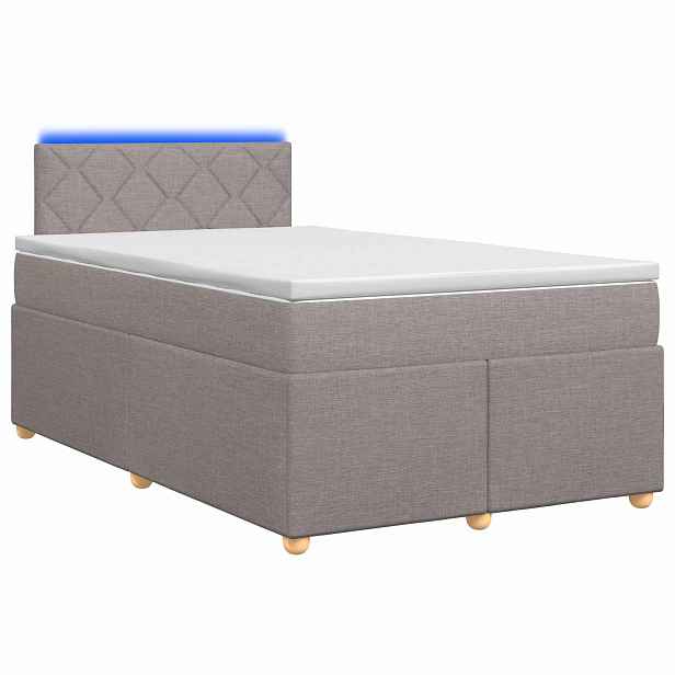 vidaXL Postel boxspring s matrací s čelo Taupe 120 x 190 cm Textil