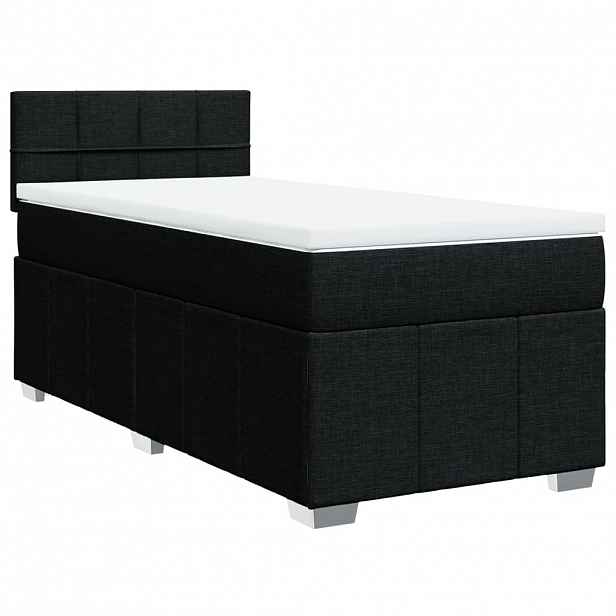 vidaXL Box spring postel s matrací černá 90x190 cm textil