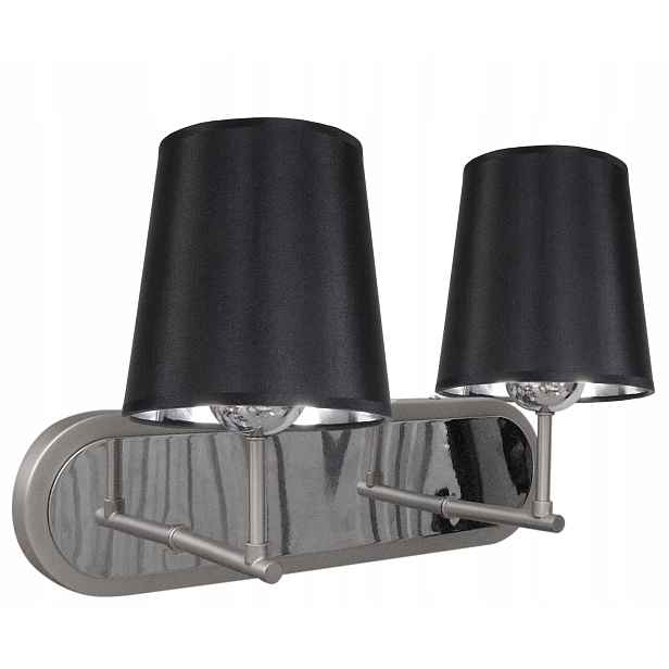 Černá saténová nástěnná lampa 2X60W E27 Milonga Candellux