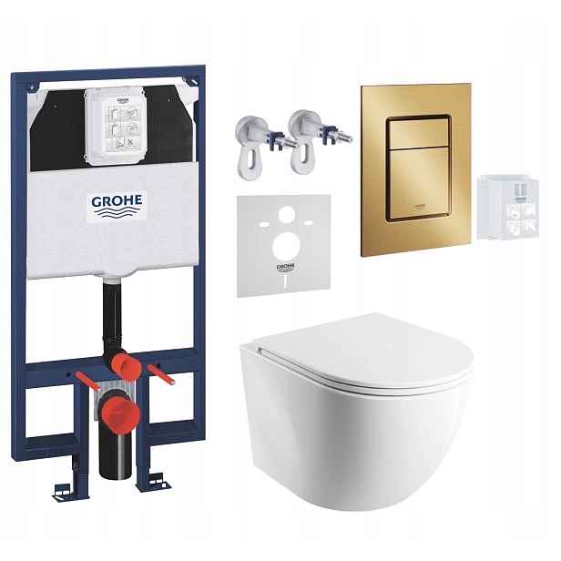 7v1 Sada Wc, Stelaz Grohe Slim Wc Mísa Omnires Mat Tornado Tlačítko