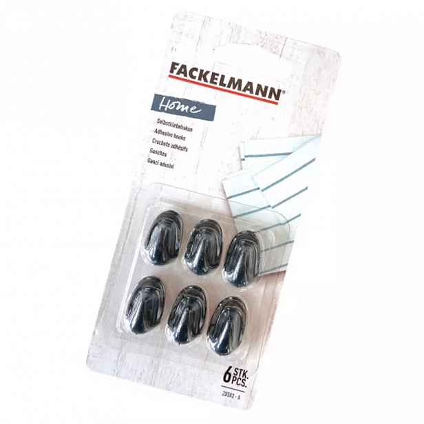 Háčky samolepící 2,5cm black 20503