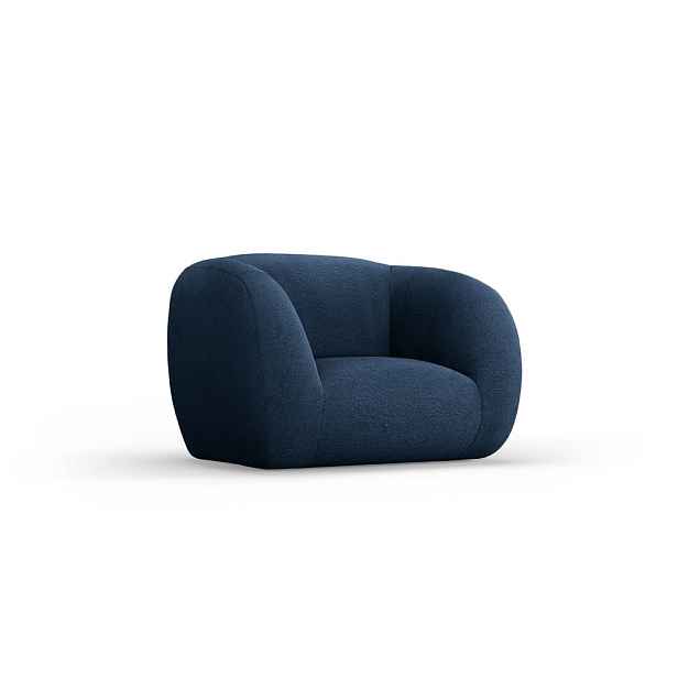 Modré křeslo z textilie bouclé Essen – Cosmopolitan Design