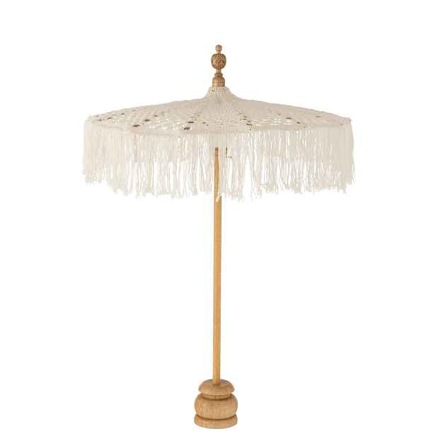 Přírodní drhaný slunečník na stůl Macrame - ∅65*95 cm J-Line by Jolipa