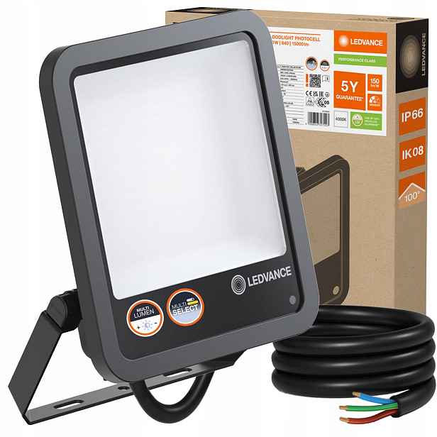 Led venkovní reflektor 125W 15000lm 4000K Floodlight senzor soumraku