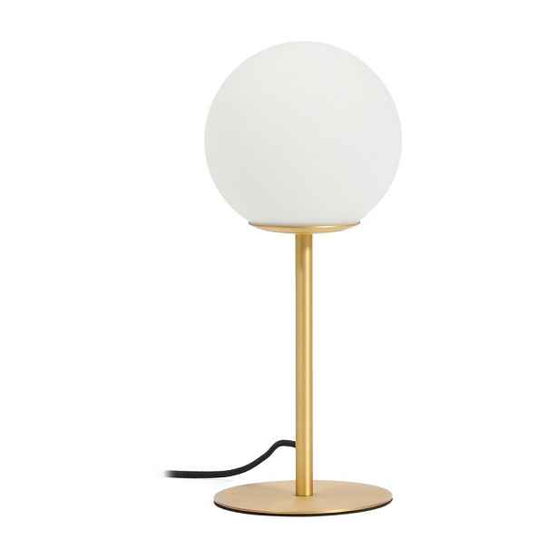 Bílá/ve zlaté barvě stolní lampa se skleněným stínidlem (výška 35 cm) Brisia – Kave Home