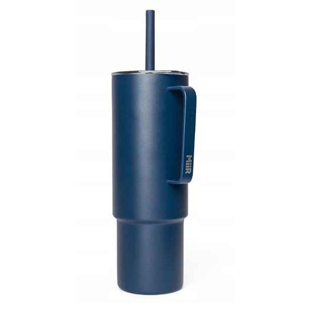 Hrnek do auta 1L s brčkem velký Miir All Day Straw Cup módní tmavě modrý