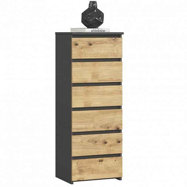 RAUMHIRSCH FURNITURE KOMODA grafitově šedá, dub Artisan 109/40/35
