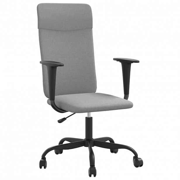 vidaXL Kancelářská židle výškově nastavitelná světle šedá textil