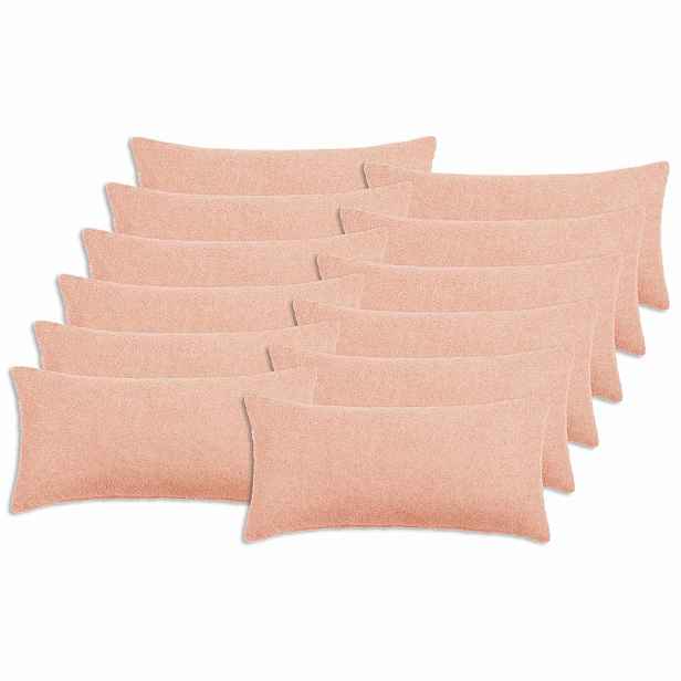 vidaXL Povlak na polštář 12 pcs HEERLEN Růžová 40 x 80 cm Bouclé