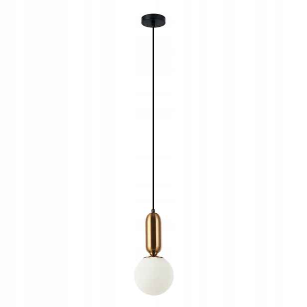 Italux Aldeva závěsná lampa černá/hnědá antická koule E27 40W