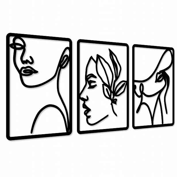 Obrazy Do Obývacího Pokoje Obraz Ažurový Triptych Nástěnná Dekorace 3D 120 cm Ženy